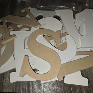 Wooden and White Wooden Letters